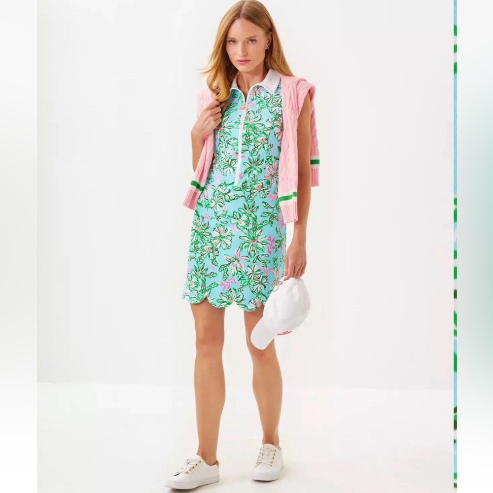 NWOT Lilly Pulitzer UPF 50+ Luxletic Kathy Scallop Dress Multicolor 0 💗RARE!!💗 - Picture 6 of 11